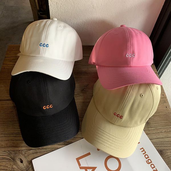 

ins candy color simple letter baseball hat women's casual street rose pink sun shading cap, Blue;gray