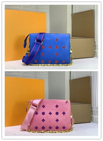 

designer luxury coussin pm m57790 noir collection line shoulder bag blue pink size:26 x 20 x 12cm