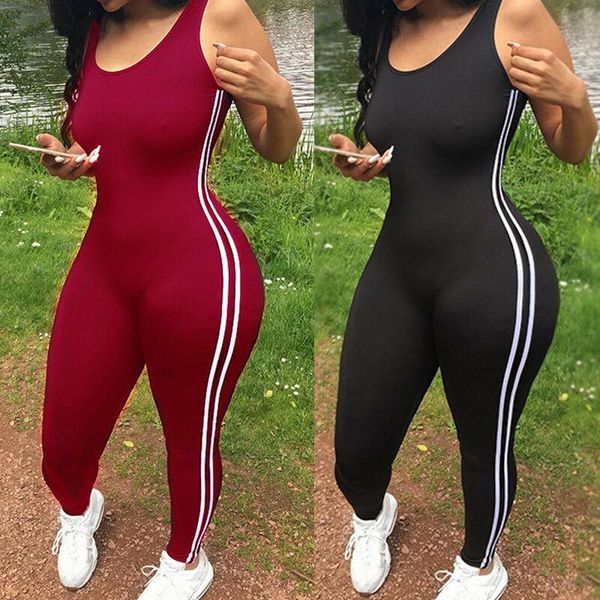 

bodycon pants long jumpsuits women macacao party rompers sleeveless overalls retro strapless playsuits oversized, Black;white