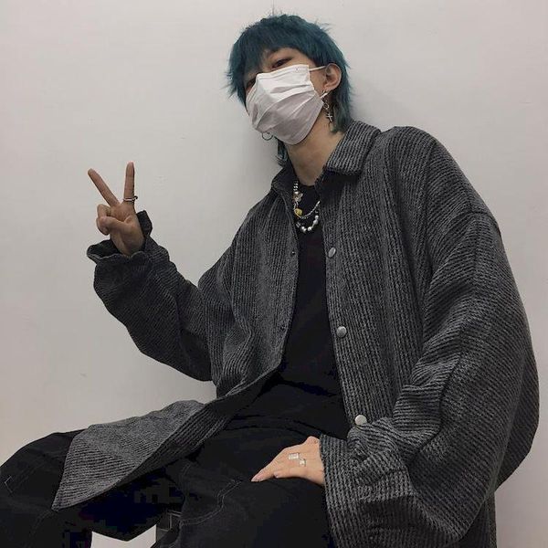 

men's jackets woolen coat spring autumn hongkong style casual couple tooling jacket tide brand all-match clothes fashion clothing trend, Black;brown