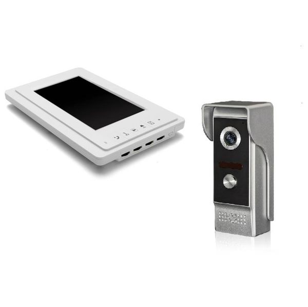 

7" wired video door phone system visual intercom doorbell with 1*lcd monitor + 1*700tvl outdoor camera phones