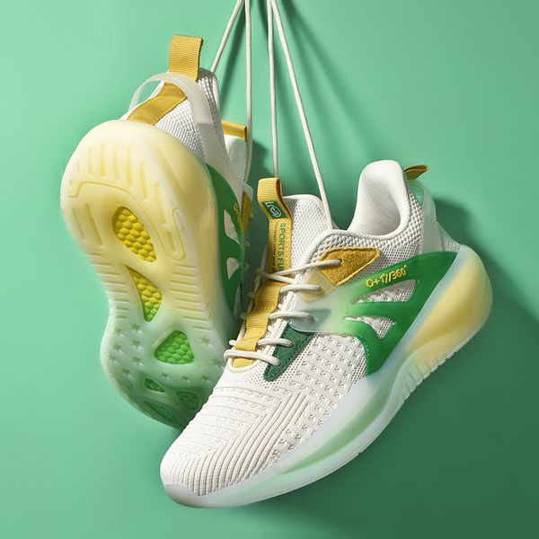 

464748 size 2021 new mens spring and summer flying woven breathable popcorn mens shoes fashion trend sports running shoes tiktok same shoes, Black;white