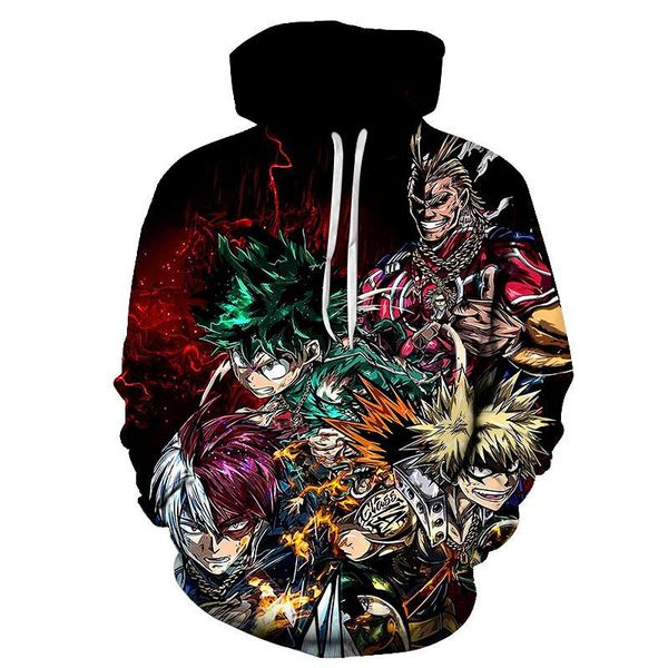 

men's hoodies & sweatshirts my hero academia 3d hoodie cool men women anime 2021 fashion hooded clothes, Black