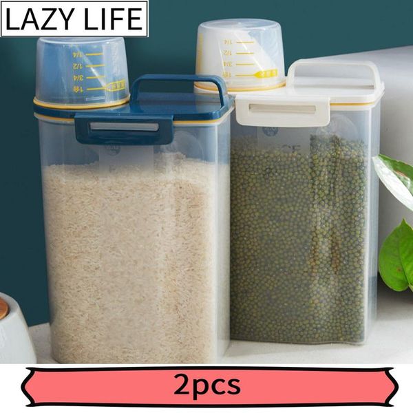 

home storage rice bucket kitchen plastic grains insect-proof storage box sealed moisture-proof tank organizer
