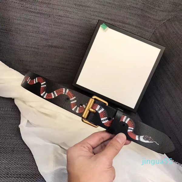 

fashion all black leather/canvas snake men designers belts women gunine leather pin buckle belt, Black;brown