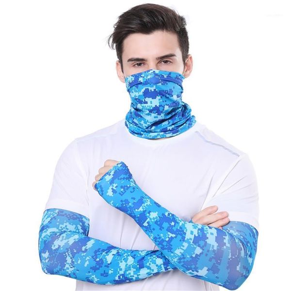 Ciclagem Caps Máscaras de Verão Máscara Facial e Braço Mangas Definir protetor solar Proteção UV Ao Ar Livre Caminhada Correndo Lenço Neck Tube Bandana Headwear