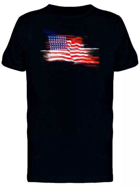 

Grunge Usa Glitch Flag Men's Tee -Image by Shutterstock, White;black