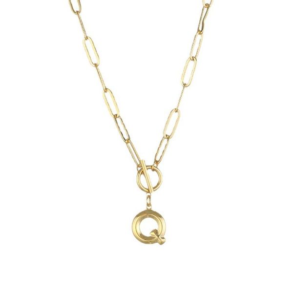 

pendant necklaces 2021 ot button letter necklace men's and women's street hip hop fashion personality chain european american punk, Silver