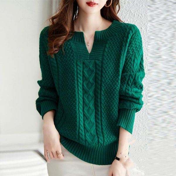 

women's sweaters korean style fashion stitching jacquard outer wear v-neck sweater women casual winter all-match knitting pullover, White;black