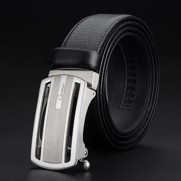 

ciartuar leather belts for men genuine belt designer luxury waist automatic buckle gold metal gift, Black;brown