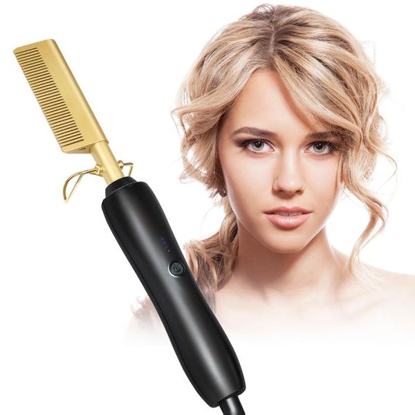 

heating comb straightener electric flat iron hair straightening brush smoothing brushes