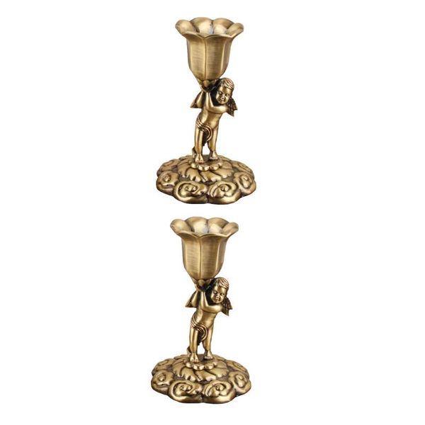 

candle holders 2pcs candlestick european style vintage angel holder deskadornment