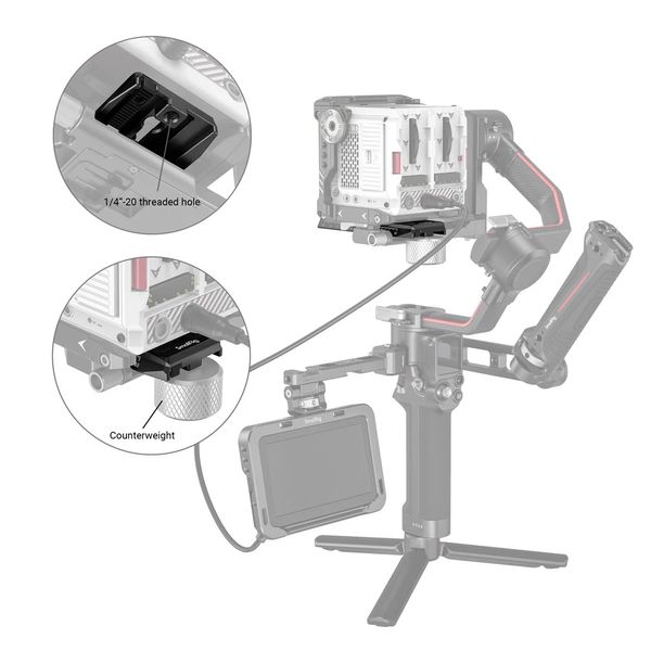 Manfrotto Placa de liberação rápida para DJI RS 2 / RSC 2 / Ronin-S Gimbal