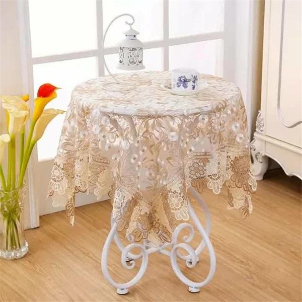 

round table cloth glass gauze art tea mat lace water soluble side
