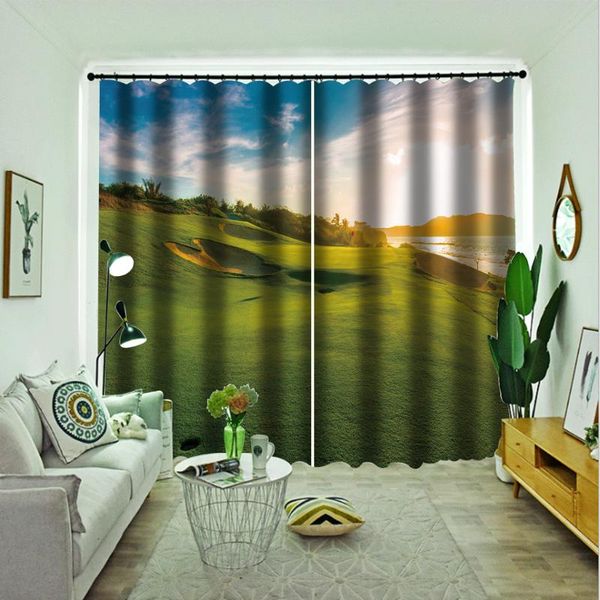 

beautiful po fashion customized 3d curtains custom curtain fabric green scenery & drapes