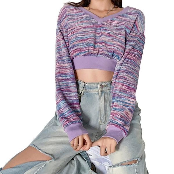 

neck sweater women lantern sleeve warm pull femme sweet purple rainbow mixed knitted cropped sweaters jumper female women's, White;black