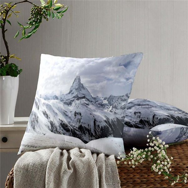 

pillow case snow mountain decoration sofa cushion bed home car