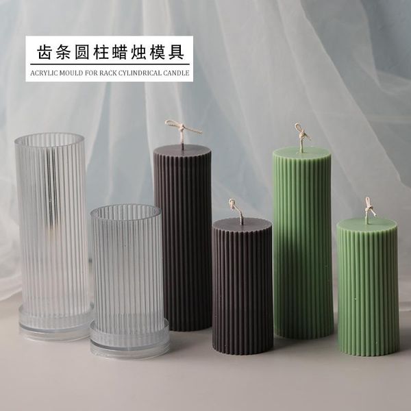 

cylindrical candle mold rack acrylic stripe decoration scented party decor wedding making craft tools