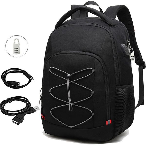 

backpack multifunction 17.3" orthopedic lapsleeve luggage bag waterproof usb charge schoolbag reflective hiking travel