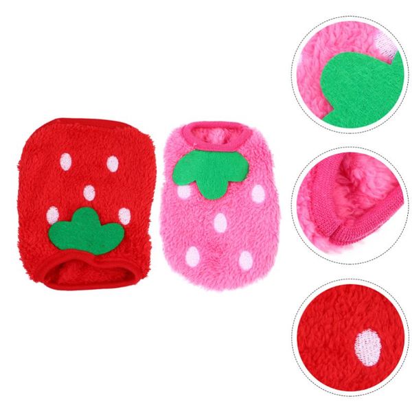 

cat costumes 2pcs puppy warm clothes pet strawberry costume coat outdoor