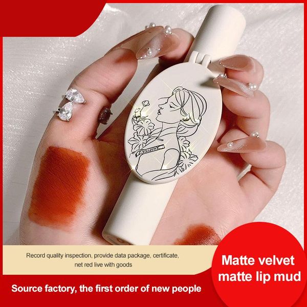 

lip gloss 6colors velvet matte glaze waterproof non-marking lipstick long lasting women tint beauty cosmetic