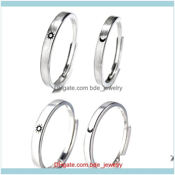 

wedding jewelrywedding rings sun and moon lover couple set fashion simple men women ring engagement jewelry gift f2td drop delivery 2021 wqv, Slivery;golden