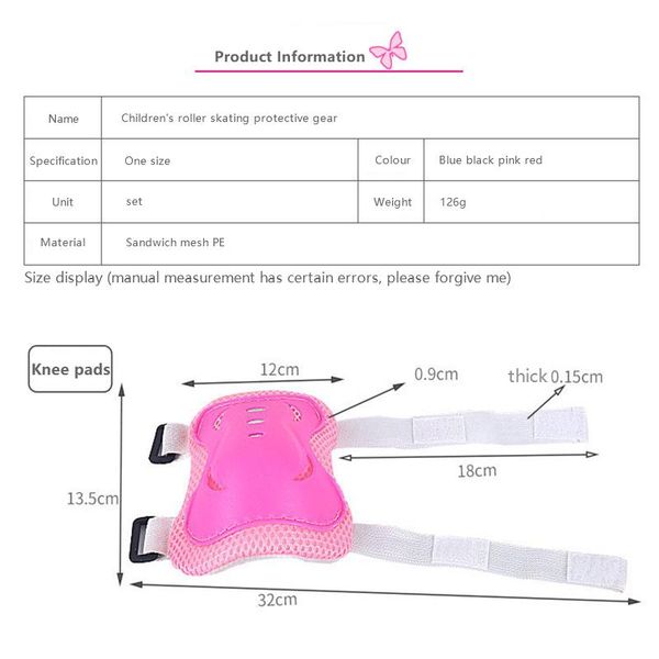 

elbow & knee pads wrist protective guard safety gear children protection heart uk sports, Black;gray