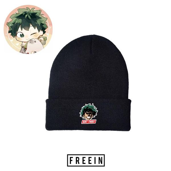

beanies anime my hero academia autumn winter outdoor warm knit hat skullies beanie cap women bonnets for kids
