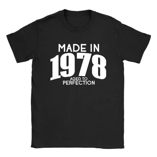 

made in 1978 mens t-shirt funny 40th birthday present gift top, White;black