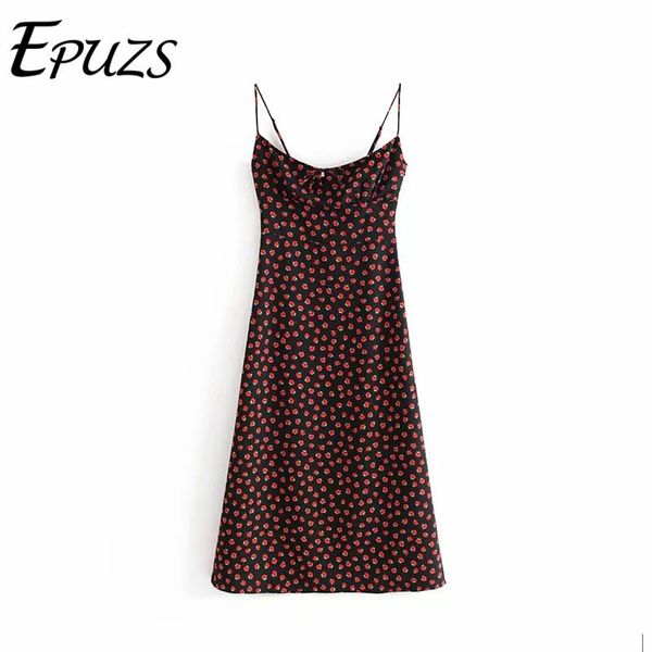 

2021summer spaghetti straps dress vintage boho black floral long dress women casual dresses elegant robe femme korean vestidos, Black;gray