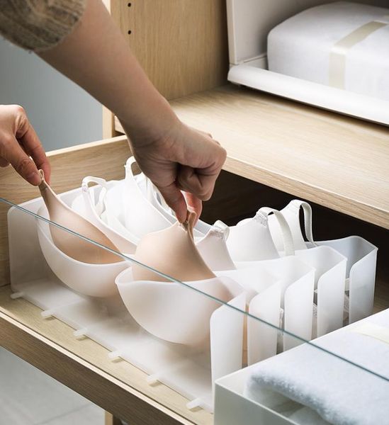 

6pcs bra storage box shape protector case closet underwear organizer drawer divider plastic home organization accossery drawers