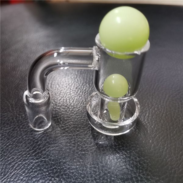 Beracky Düz Üst TERP Slurper Sigara Kuvars Banger Glow Ile Karanlık Mermerler 14mm 90 Derece Vakum Çivi Cam Su Boruları için Dab Rig