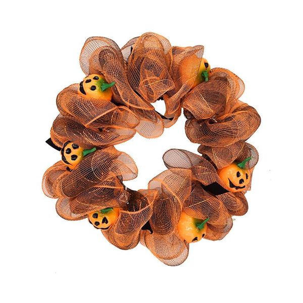 

decorative flowers & wreaths halloween glowing decoration door pumpkin wreath pendant window hanging for garden porch yard ornaments