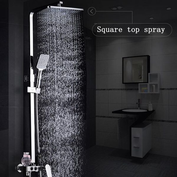 

faucet shower set system square tube handheld head bathroom wall-mounted sets