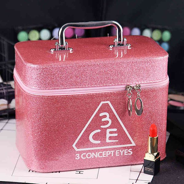 

cosmetic bag storage net red s box portable large capacity small suitcase