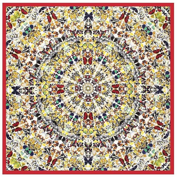 

scarves large square silk 100% circle butterfly kingdom print big bandana scarf 130*130cm sun towel women shawl s1, Blue;gray