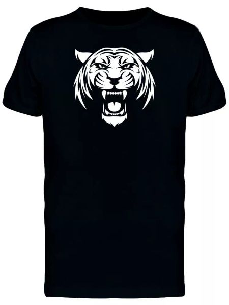 

White Tiger Silhouette Men's Tee -Image by Shutterstock, White;black