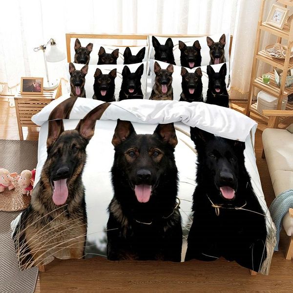 

bedding sets fierce wolf dog duvet cover set 3d digital printing bed linen fashion design comforter