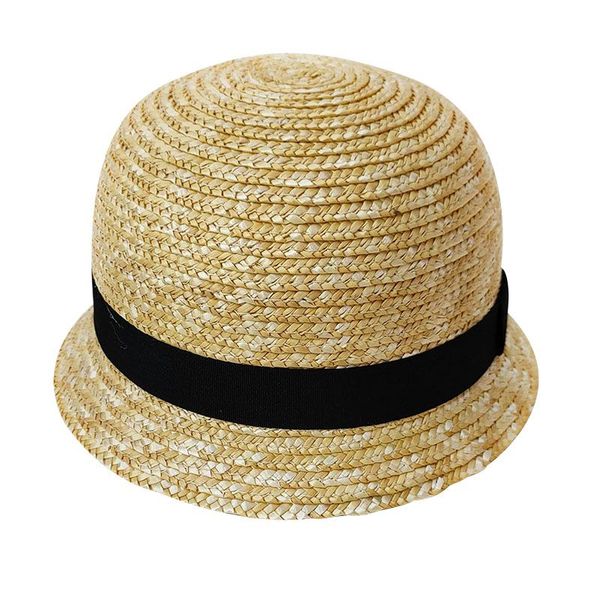 

baby straw hats korean summer bucket hat cute dome panama children outdoor travel beach sun cap for 1-4y boys caps &, Yellow