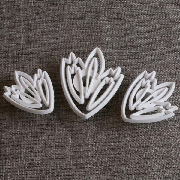 

cake tools bakeware 3pcs/set tulip biscuit cutter fondant mold baking diy stamp gift