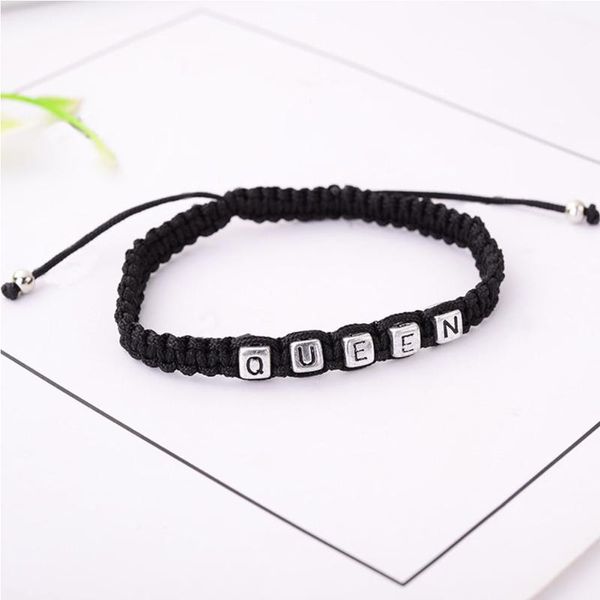 

link, chain 2021 fashion couples bracelets set king and queen bracelet handmade lovers braceletsÂ, Black