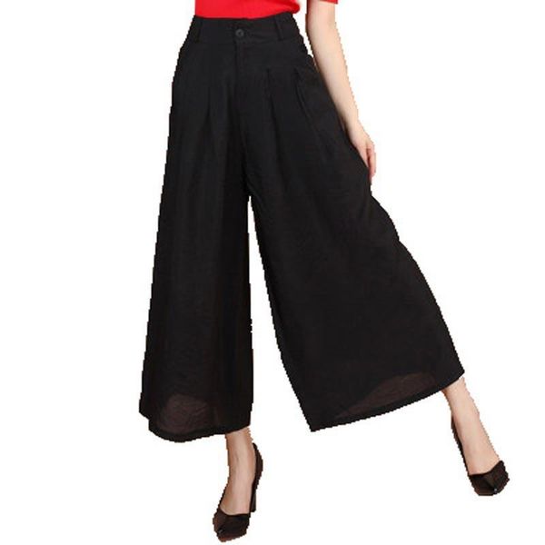 

women's pants & capris women floral printed wide leg 2021 summer casual high waist fashion trousers loose pantalones plus size 4 xl ae1, Black;white