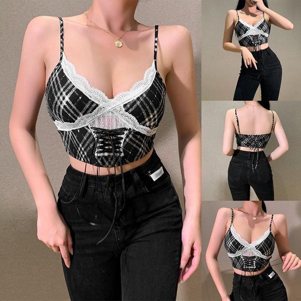 

women's t-shirt kf-lace strap wrapped chest shirt v-neck underwear ladies camisole women summer crop, White