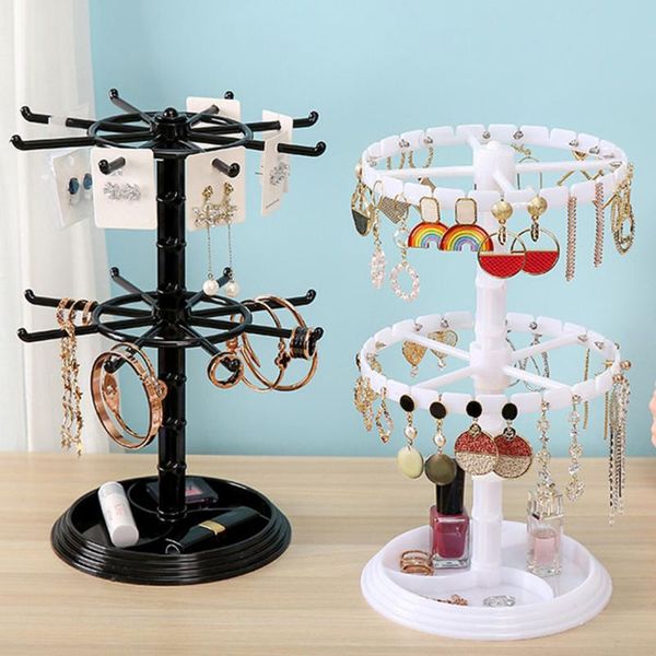

jewelry pouches, bags rotating organizer plastic display stand rack clear dish holder for earrings necklace bracelet pendant, Pink;blue