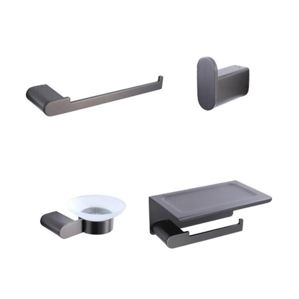

bath accessory set hardware stainless steel bathroom accessories robe hook towel hanger soap dish paper holder shelf tissue box gun grey