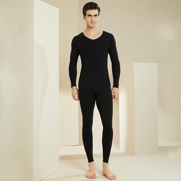 

men's thermal underwear shuchan mens long johns men set natural silk cotton regenerated cellulose keep warm winter autumn, Black;white