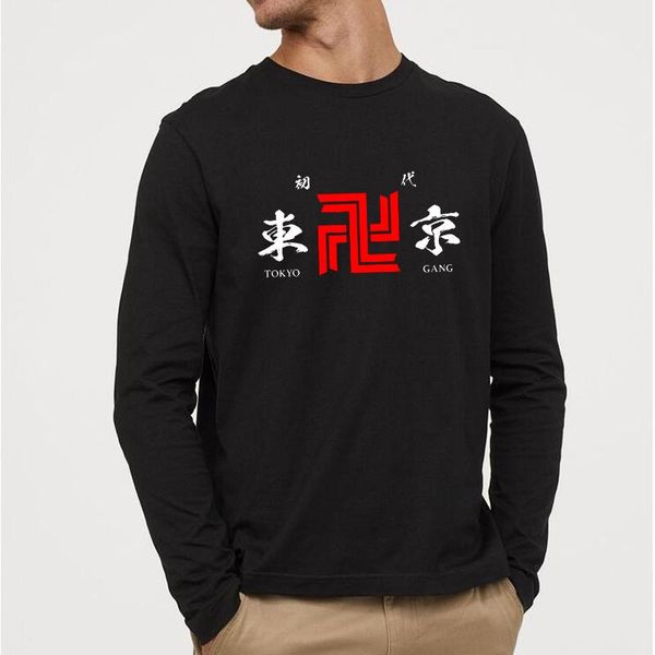 

men's t-shirts harajuku anime tokyo revengers sano manjirou print long sleeve tshirt men women korean fashion autumn oversized cotton t, White;black