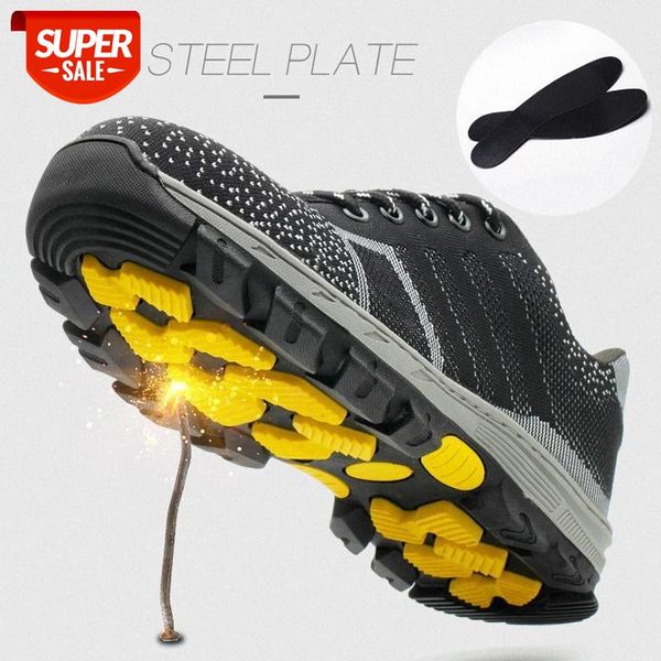 

polali brand steel toecap women men work & safety boots steel mid sole impact resistant soft male shoes plus size 39-48 #fr3e, Black