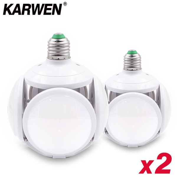 

bulbs 2pcs/lot e27 led leaf folding bulb 40w ac85-265v lampada football modeling lamp for living room corridor home
