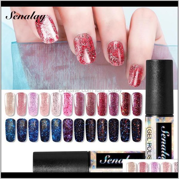 5 ml leuchtender Gel-Nagellack, Roségold, Schimmer, Glitzer, Nagelgel, semi-permanent, Soak Off, UV-LED-Nagelkunst-Gel-Lack, 611 Mrd. W2Uic